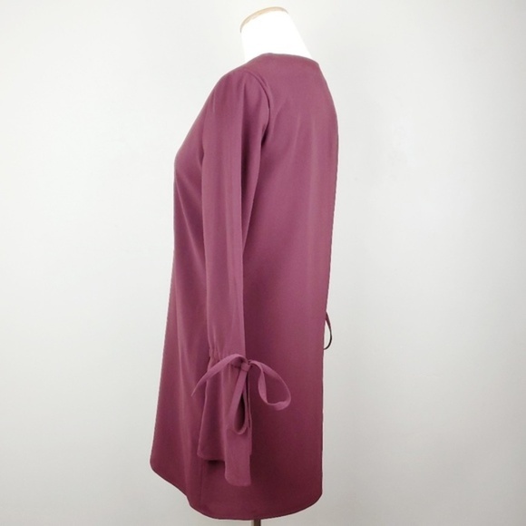 NWT Bloomingdale's Dylan Gray Dress Womens Large Burgundy Flare Shift Mini - Picture 4 of 7